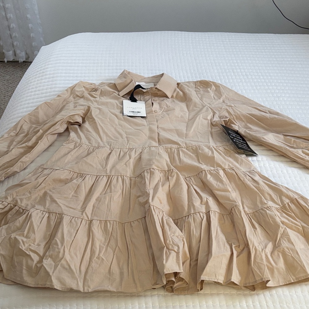 Tuckernuck Beige Mabel Mini Dress